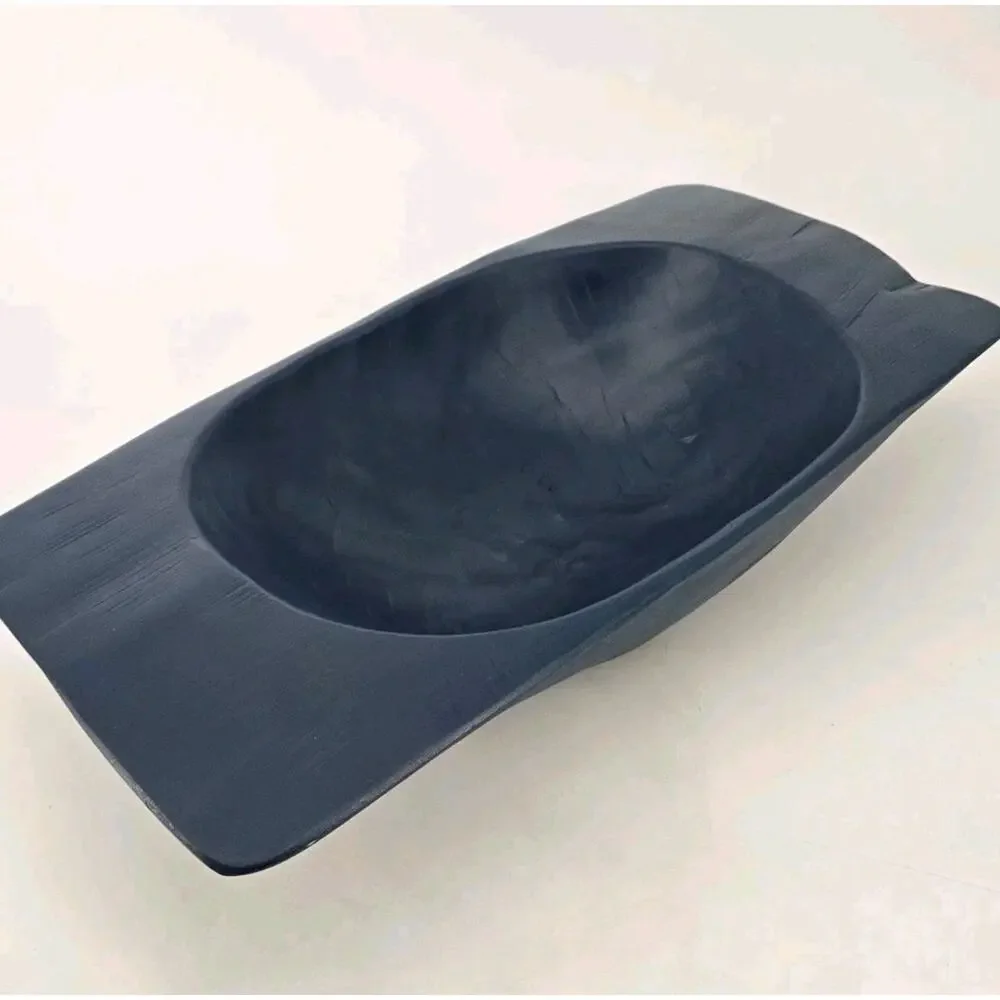Etu Homes Dough Bowl Farmhouse Handcarved Reclaimed Wood Artisan Navy Food Safe
